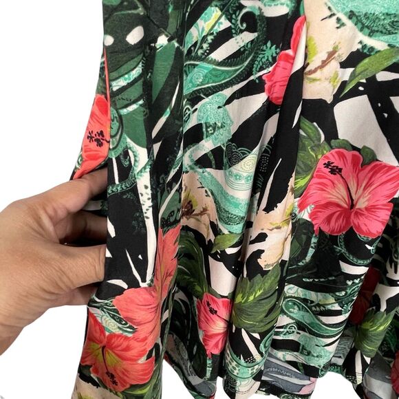 Attitudes by Renee Jersey Knit Top Women Petite 2XP Multicolor Floral V Neck - Picture 7 of 15